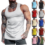 Men Summer Vests Quick Dry Sport Solid Color Sleeveless Breathable Workout Tank Top High Quality Fitness Gym Singlets
