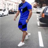 3D Print Summer Casual Men Set Designer  Printing Custom Logo Tee T Shirt Shorts Two Piece Men Short Suit