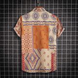 J&H fashion 2023 summer short sleeve paisley shirts Hawaiian style vintage shirts beach shirts for men