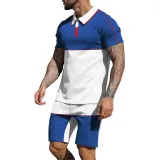 Free Sample 2023 Summer New Custom Men's T-shirt Matching Molor Casual Fashion Short Sleeve Shorts Suit Sports Men's Set