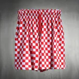 Men's Summer Shorts Set Cool Casual Thin Outerwear Checkerboard Street Wears Short-sleeved Shorts Set New