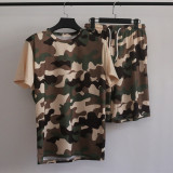 Mens Summer Tracksuit 2 Piece camouflage color Suit T Shirt And Mesh Shorts Set Wear Short Sets T Shirt With Shorts Twin Sets