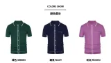 J&H high quality Men button down knit fabric short sleeveT-shirt slim casual office shirts solid color muscle shirts for summer