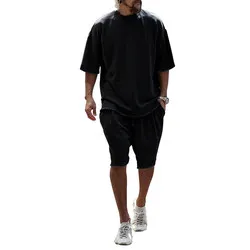 Custom Logo Men Short Sets Jogging mens Track Suit Sets 2 Piece Casual Slim Fit Training T shirts and Short Shorts Sets