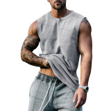 2023 Summer men's sports basketball vest large size round neck loose sleeveless T-shirt men's vest