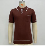 J&H high quality Men's Summer polo shirts knitted shirt short sleeve T-shirt slim casual office shirts solid color