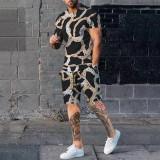 New 3D Digital Printing Men Short Set Fashion Men's Short Sleeve t Shirt Set Casual Breathable Jogging Suit