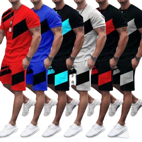3D Print Summer Casual Men Set Designer  Printing Custom Logo Tee T Shirt Shorts Two Piece Men Short Suit