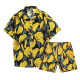 2023 Summer New Beach Suit Trendy Short-Sleeved Shirt Shorts Plus Size Travel Casual Surfing Printed Flower Shirt Two-Piece Men