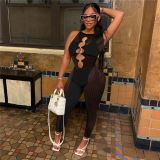 N269-women apparel clothing hollow out sheer mesh jumpsuit ladies fashion jumpsuit