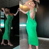 B8047-new products 2023 backless ladies fashion dresses sexy maxi dress ladies