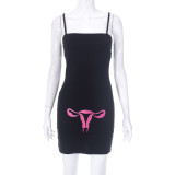 hot sale tight summer women sling strap black short dress wholesale fashion unique design lady casual dress