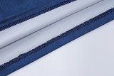 X1283 fashion hot sale active maxi dresses denim blue o neck scratched hollow out sleeveless casual women dresses