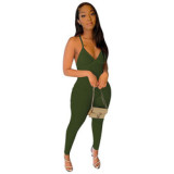 N270-2023 new arrivals ribbed yoga fitness jumpsuit backless women bodycon jumpsuit