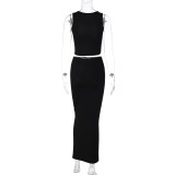2396 Tie Dye O Neck Print Sleeveless High Waist Crop Top Skirt Women'S Sets Elegant Summer Evening Streetwear Party Clothes