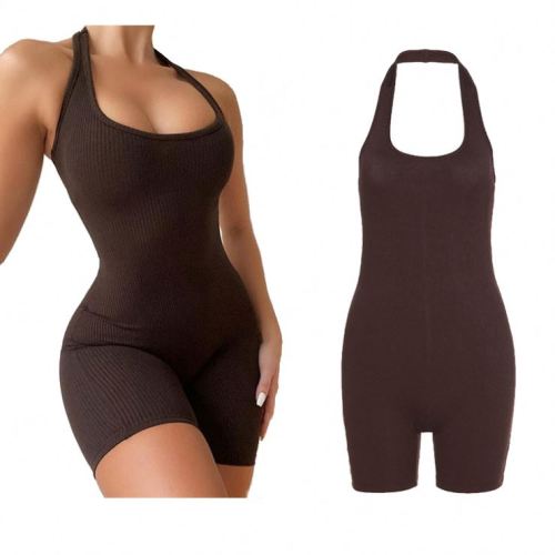 S0746-dropshipping products 2023 halter activewear jumpsuit ladies jumpsuits 2023