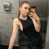 Hot Sales New round neck sleeveless slim-fit sexy sling fashion tight jumpsuit women's clothing