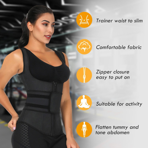 HEXIN Custom Service Underbust Zipper Latex Waist Trainer 6Xl Plus Size Female Slimming Wear Body Shaper
