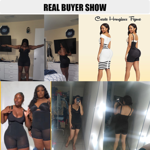 HEXIN custom Body Shaper BBL Stage 3 Fajas Colombianas Post Surgery Compression Seamless Bodysuit Plus Size Shapewear for women