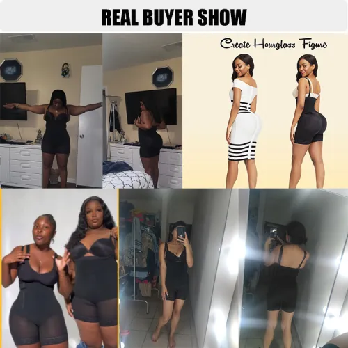 HEXIN custom Body Shaper BBL Stage 3 Fajas Colombianas Post Surgery Compression Seamless Bodysuit Plus Size Shapewear for women
