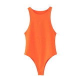 Hot Sales New round neck sleeveless slim-fit sexy sling fashion tight jumpsuit women's clothing