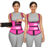 HEXIN New Custom Logo Compression Double Strap Neoprene Workout Sauna Tops Women Waist Trainer Vest