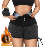 Custom Service High Waist Leggings 2 in 1 Breathable Hooks Waist Trainer Leggings Fat Burning Sauna Waist Trainer leggings