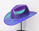 Neon Glitter Space Cowboy Hat Sequin EDC Cosplay costume Hats- Fun Metal Holographic party Disco Cowgirl hat