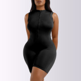 High Quality Ladies Round Neck Sleeveless Plus Size Women Jumpsuits Custom Solid Color Sexy Body Shapewear Bodysuit For Women