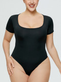 Women's Square Neck Short Sleeve T-Shirts Bodysuits One-piece Tank Tops Seamless shapewear for women