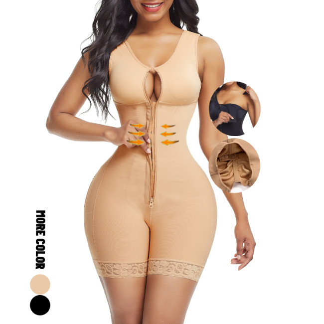 HEXIN In Stock Skin Zipper With Hooks High Tummy Control Slimming Post Sugery Body Shaper