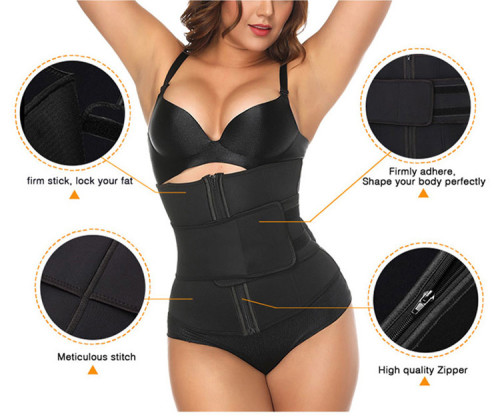Custom Logo Compression Waist Cincher Adjustable 3 Hooks Slimming Tummy Women Latex Waist Trainer
