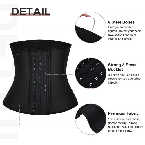 Custom Service women waist trainer high compression weight lose latex corset waist trainer shaper