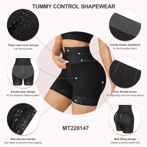 New Design 2 in 1 high waist butt lifter compression bbl  shorts hip enhancer shapewear bbl shapewear shorts faja shapewear