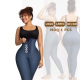 Custom service high waist leggings with waist trainer tummy control shapewear push up shapewear leggings