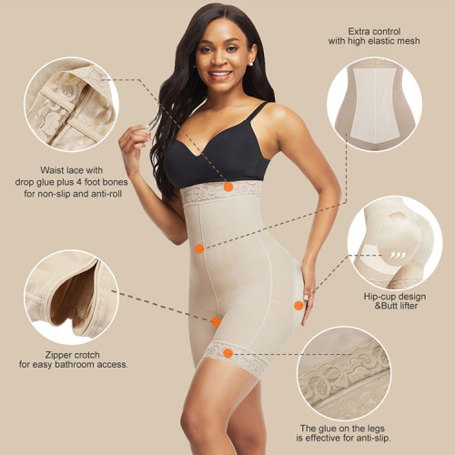 HEXIN Wholesale Lace Design Abdominal Tummy Control Body Shaper Butt Lifter Waist Trainer