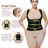 Customized Logo Sauna Sweat Vest Waist Trainer Private Label Neoprene Double Strap Waist Trainer vest