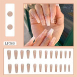 Lirches summer bling rhinestone artificial false nails diamond ocean hawaii press on nails