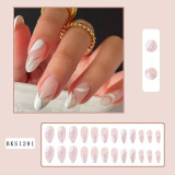 Lirches summer bling rhinestone artificial false nails diamond ocean hawaii press on nails