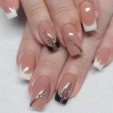 Pink fur Ball Diamond Ballerina Long Press On False Nails Patch Heart Shape Fake Nails Sets Wearable Full Cover Art Tips