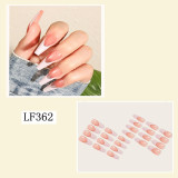 Pink fur Ball Diamond Ballerina Long Press On False Nails Patch Heart Shape Fake Nails Sets Wearable Full Cover Art Tips