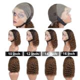 12A Brown Water Wave Bob 13*4 1B/4 Brazilian Human Hair Wig