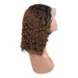 12A Brown Water Wave Bob 13*4 1B/4 Brazilian Human Hair Wig