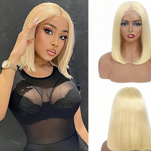 12A Brazilia 613 Light Blonde Bob With 13*4 Frontal Lace wig