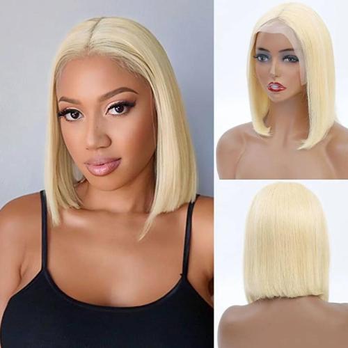 12A Brazilia 613 Light Blonde Bob With 13*4 Frontal Lace wig