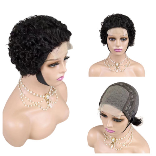 New Style 4*4 Closure Lace Wig Short Curly 100% Human Hair