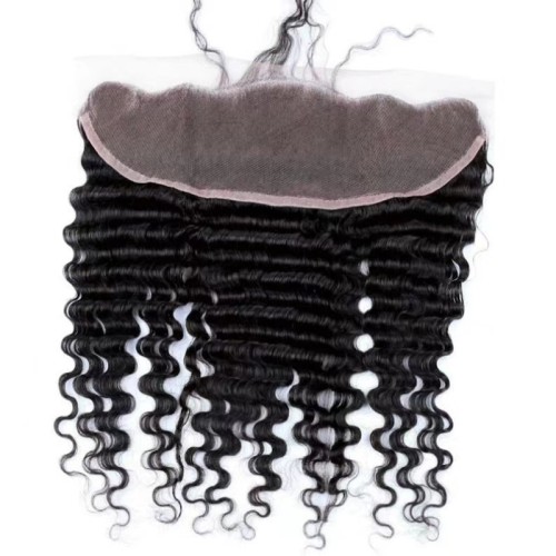 Human Hair Deep Wave 13*4 Frontal Lace Closures Curly Hair