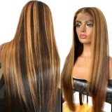 12A Human Hair Piano 4/27 Wig 13*4 Frontal 200%Density Wigs