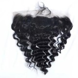Human Hair Deep Wave 13*4 Frontal Lace Closures Curly Hair