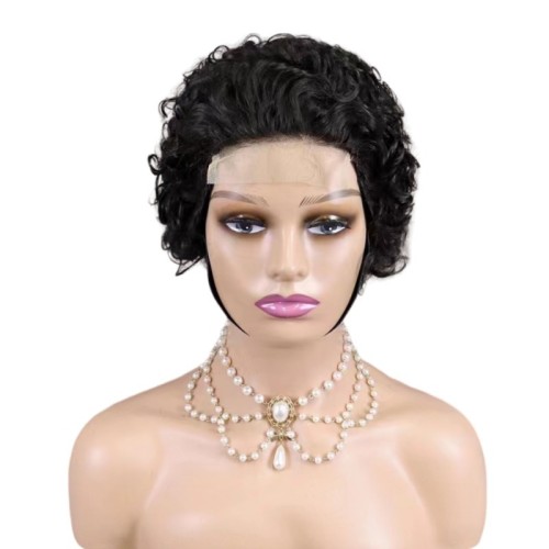 New Style 4*4 Closure Lace Wig Short Curly 100% Human Hair